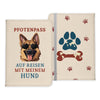 Deutscher Schäferhund Reisepasshülle "Pfotenpass" Geschenk Reisen mit Hund Frauen Männer Pass Etui Cover Organizer Gadgets Sommer Urlaub Kunst-Leder-Reisepass-Hülle-22Feels