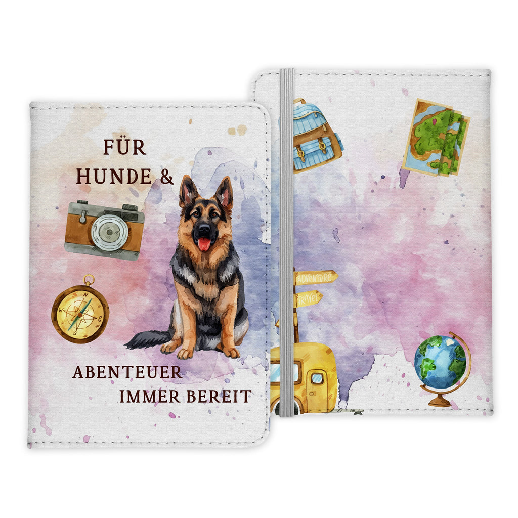 Deutscher Schäferhund Reisepasshülle Geschenk Reisen mit Hund Frauen Männer Pass Etui Cover Organizer Gadgets Sommer Urlaub Kunst-Leder-Reisepass-Hülle-22Feels