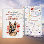 Deutscher Schäferhund Reisepasshülle Geschenk Reisen mit Hund Frauen Männer Pass Etui Cover Organizer Gadgets Sommer Urlaub Kunst-Leder-Reisepass-Hülle-22Feels