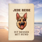 Deutscher Schäferhund Reisepasshülle Geschenk Reisen mit Hund Frauen Männer Pass Etui Cover Organizer Gadgets Sommer Urlaub Kunst-Leder-Reisepass-Hülle-22Feels