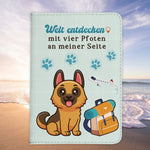 Deutscher Schäferhund Reisepasshülle Geschenk Reisen mit Hund Frauen Männer Pass Etui Cover Organizer Gadgets Sommer Urlaub Kunst-Leder-Reisepass-Hülle-22Feels