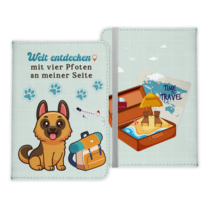 Deutscher Schäferhund Reisepasshülle Geschenk Reisen mit Hund Frauen Männer Pass Etui Cover Organizer Gadgets Sommer Urlaub Kunst-Leder-Reisepass-Hülle-22Feels
