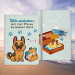 Deutscher Schäferhund Reisepasshülle Geschenk Reisen mit Hund Frauen Männer Pass Etui Cover Organizer Gadgets Sommer Urlaub Kunst-Leder-Reisepass-Hülle-22Feels