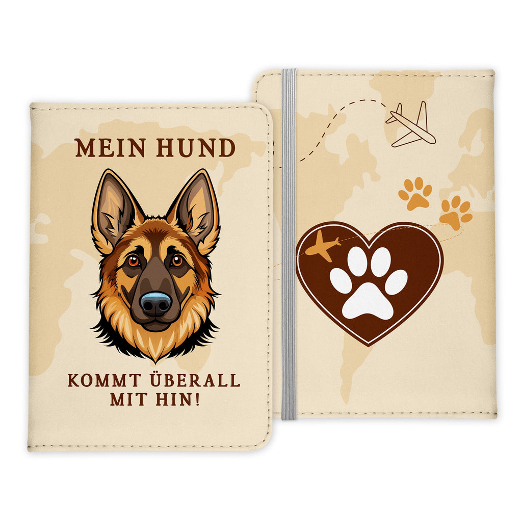 Deutscher Schäferhund Reisepasshülle Geschenk Reisen mit Hund Frauen Männer Pass Etui Cover Organizer Gadgets Sommer Urlaub Kunst-Leder-Reisepass-Hülle-22Feels