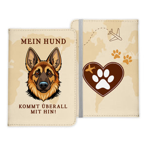 Deutscher Schäferhund Reisepasshülle Geschenk Reisen mit Hund Frauen Männer Pass Etui Cover Organizer Gadgets Sommer Urlaub Kunst-Leder-Reisepass-Hülle-22Feels