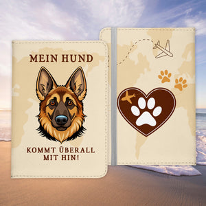 Deutscher Schäferhund Reisepasshülle Geschenk Reisen mit Hund Frauen Männer Pass Etui Cover Organizer Gadgets Sommer Urlaub Kunst-Leder-Reisepass-Hülle-22Feels