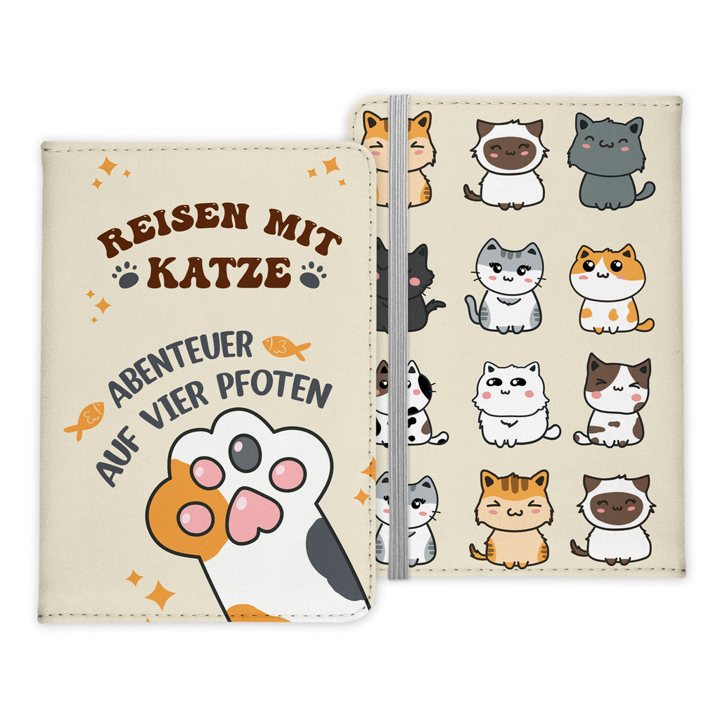 Reisen mit Katze Reisepasshülle Frauen Geschenk Männer Pass Etui Cover Organizer Gadgets Sommer Urlaub Kunst-Leder-Reisepass-Hülle-22Feels