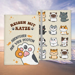 Reisen mit Katze Reisepasshülle Frauen Geschenk Männer Pass Etui Cover Organizer Gadgets Sommer Urlaub Kunst-Leder-Reisepass-Hülle-22Feels