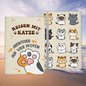 Reisen mit Katze Reisepasshülle Frauen Geschenk Männer Pass Etui Cover Organizer Gadgets Sommer Urlaub Kunst-Leder-Reisepass-Hülle-22Feels