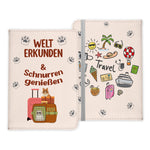 Reisen mit Katze Reisepasshülle Frauen Geschenk Männer Pass Etui Cover Organizer Gadgets Sommer Urlaub Kunst-Leder-Reisepass-Hülle-22Feels