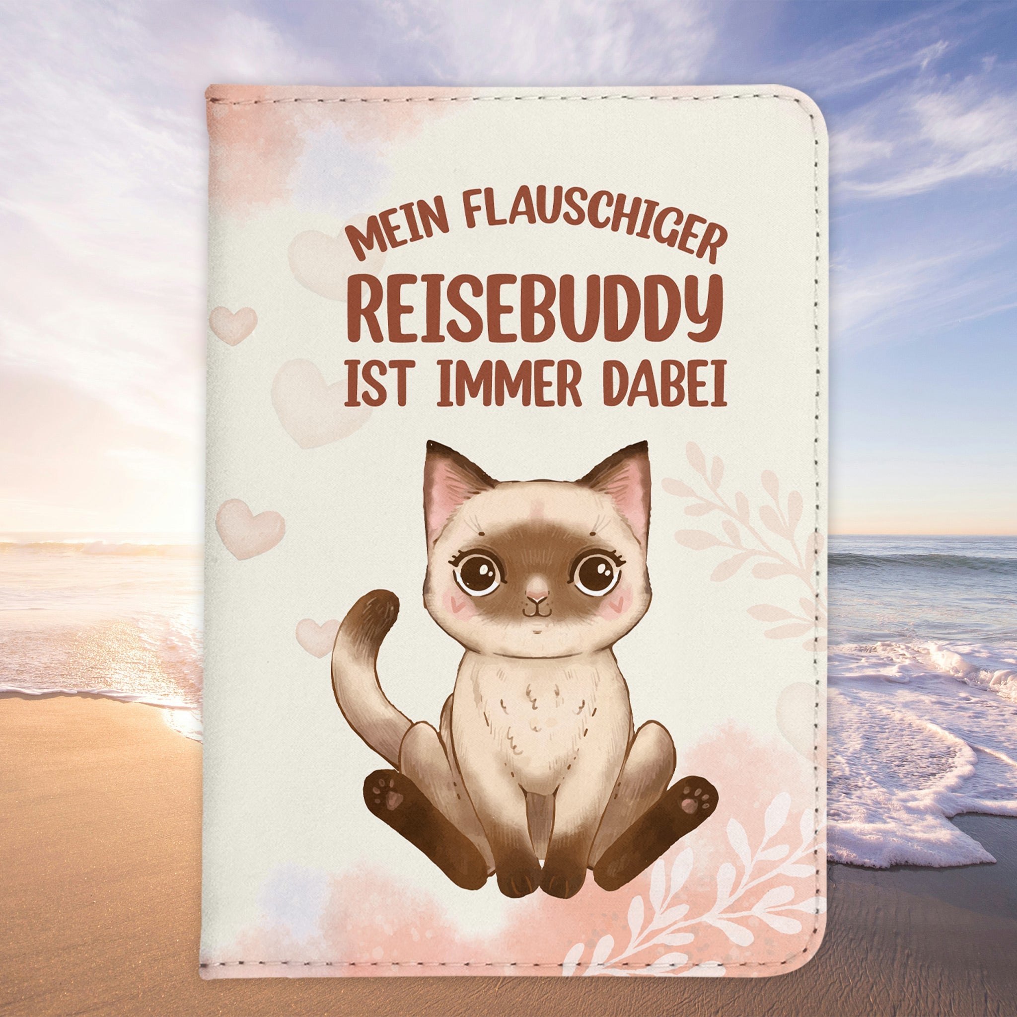 Reisen mit Katze Reisepasshülle Frauen Geschenk Männer Pass Etui Cover Organizer Gadgets Sommer Urlaub Kunst-Leder-Reisepass-Hülle-22Feels