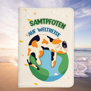 Reisen mit Katze Reisepasshülle Weltreise Frauen Geschenk Männer Pass Etui Cover Organizer Gadgets Sommer Urlaub Kunst-Leder-Reisepass-Hülle-22Feels