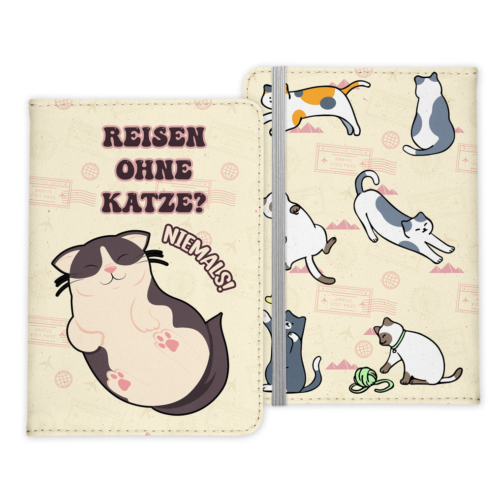 Reisen mit Katze Reisepasshülle Frauen Geschenk Männer Pass Etui Cover Organizer Gadgets Sommer Urlaub Kunst-Leder-Reisepass-Hülle-22Feels