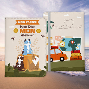 Reisen mit Katze Reisepasshülle Frauen Geschenk Männer Pass Etui Cover Organizer Gadgets Sommer Urlaub Kunst-Leder-Reisepass-Hülle-22Feels