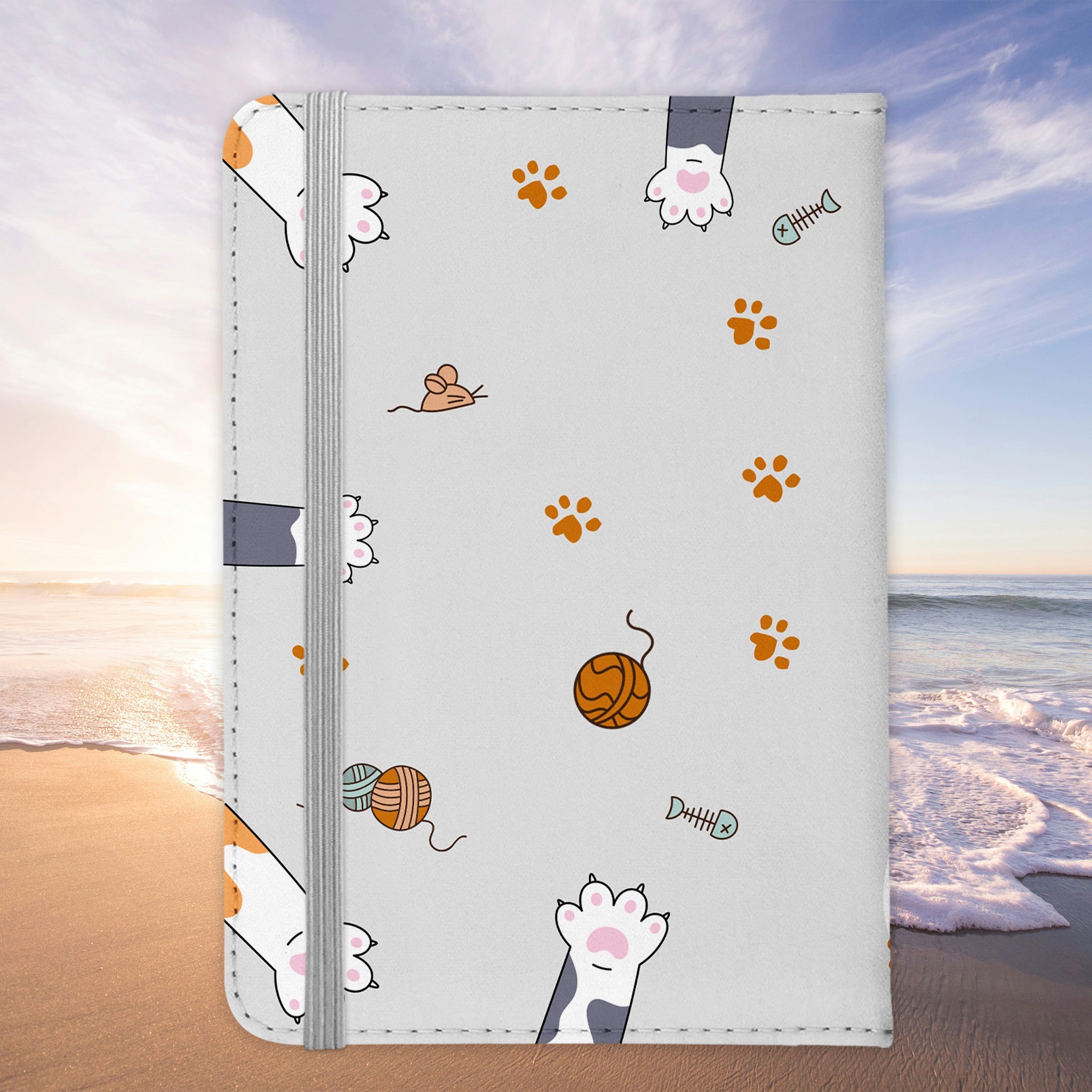 Reisen mit Katze Reisepasshülle "Pfotenpass" Frauen Geschenk Männer Pass Etui Cover Organizer Gadgets Sommer Urlaub Kunst-Leder-Reisepass-Hülle-22Feels