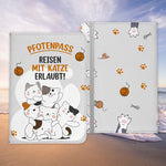 Reisen mit Katze Reisepasshülle "Pfotenpass" Frauen Geschenk Männer Pass Etui Cover Organizer Gadgets Sommer Urlaub Kunst-Leder-Reisepass-Hülle-22Feels