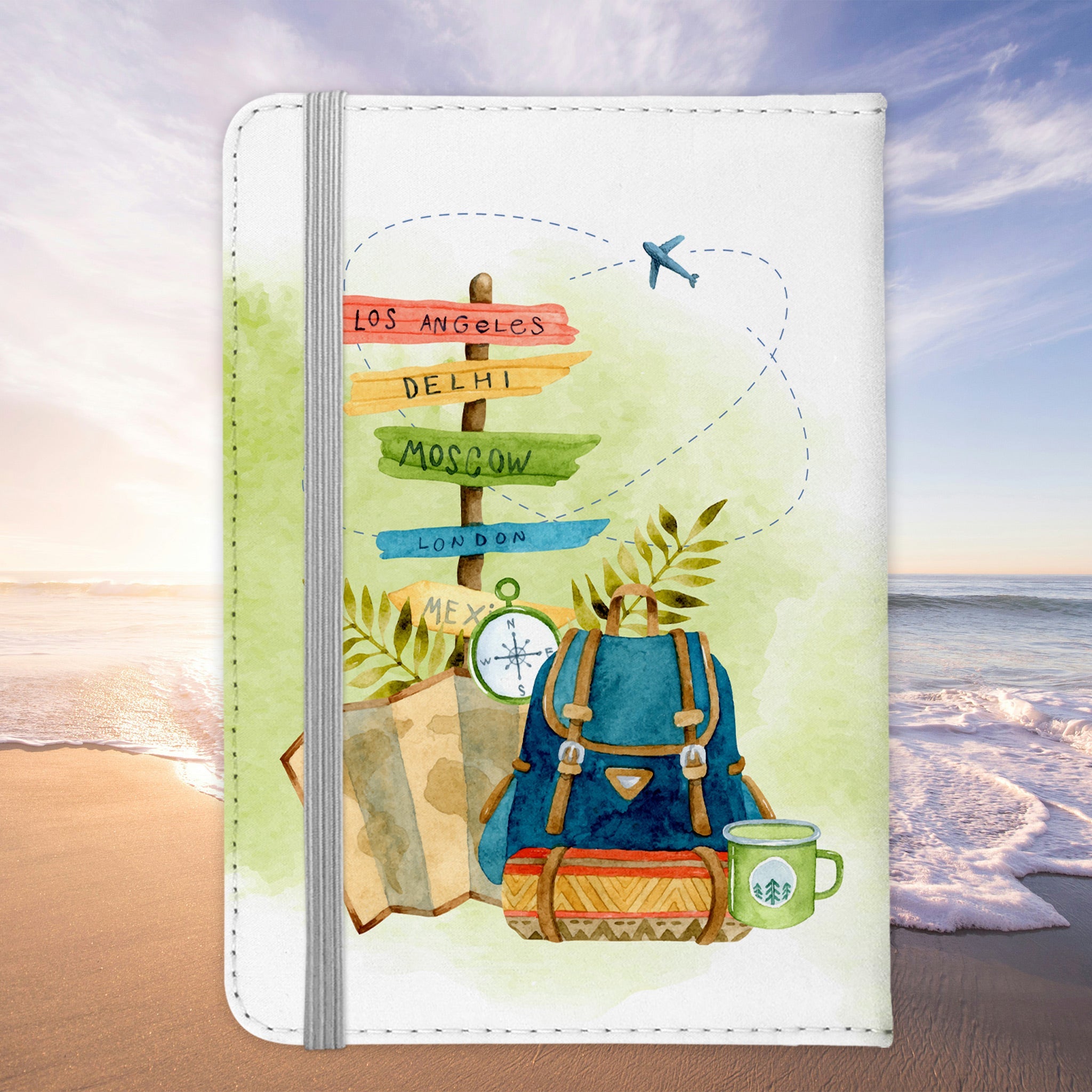 Reisen mit Katze Reisepasshülle Weltreise Frauen Geschenk Männer Pass Etui Cover Organizer Gadgets Sommer Urlaub Kunst-Leder-Reisepass-Hülle-22Feels