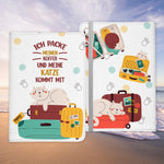 Reisen mit Katze Reisepasshülle Frauen Geschenk Männer Pass Etui Cover Organizer Gadgets Sommer Urlaub Kunst-Leder-Reisepass-Hülle-22Feels