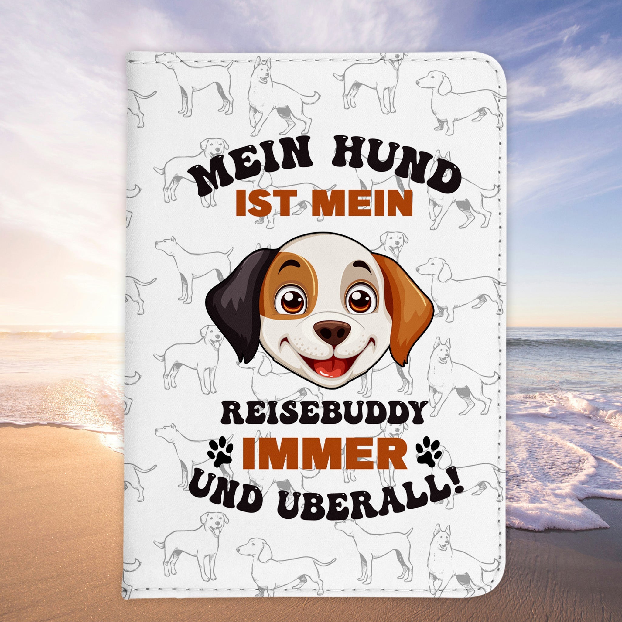 Reisen mit Hund Reisepasshülle Frauen Geschenk Männer Pass Etui Cover Organizer Gadgets Sommer Urlaub Kunst-Leder-Reisepass-Hülle-22Feels