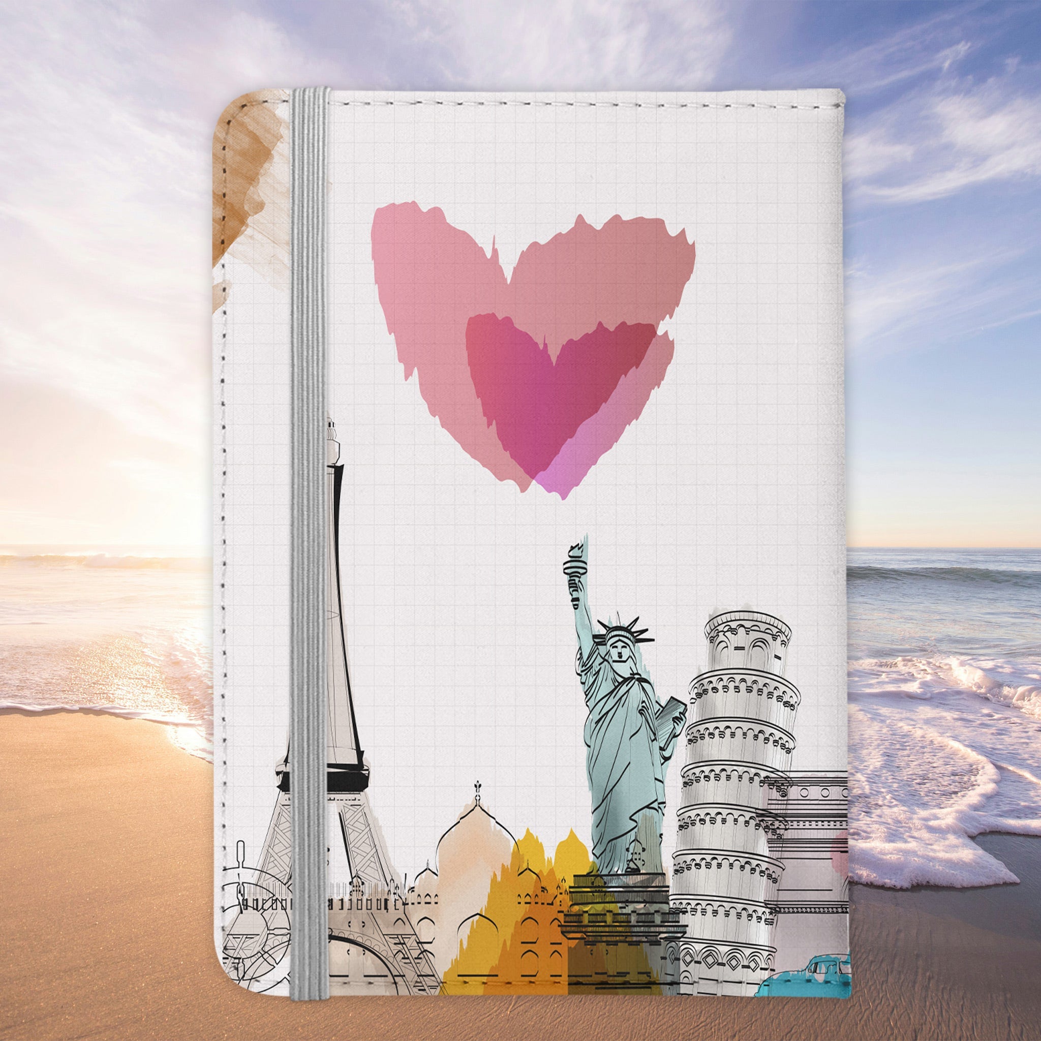 Reisen mit Hund Reisepasshülle Frauen Geschenk Männer Pass Etui Cover Organizer Gadgets Sommer Urlaub Kunst-Leder-Reisepass-Hülle-22Feels