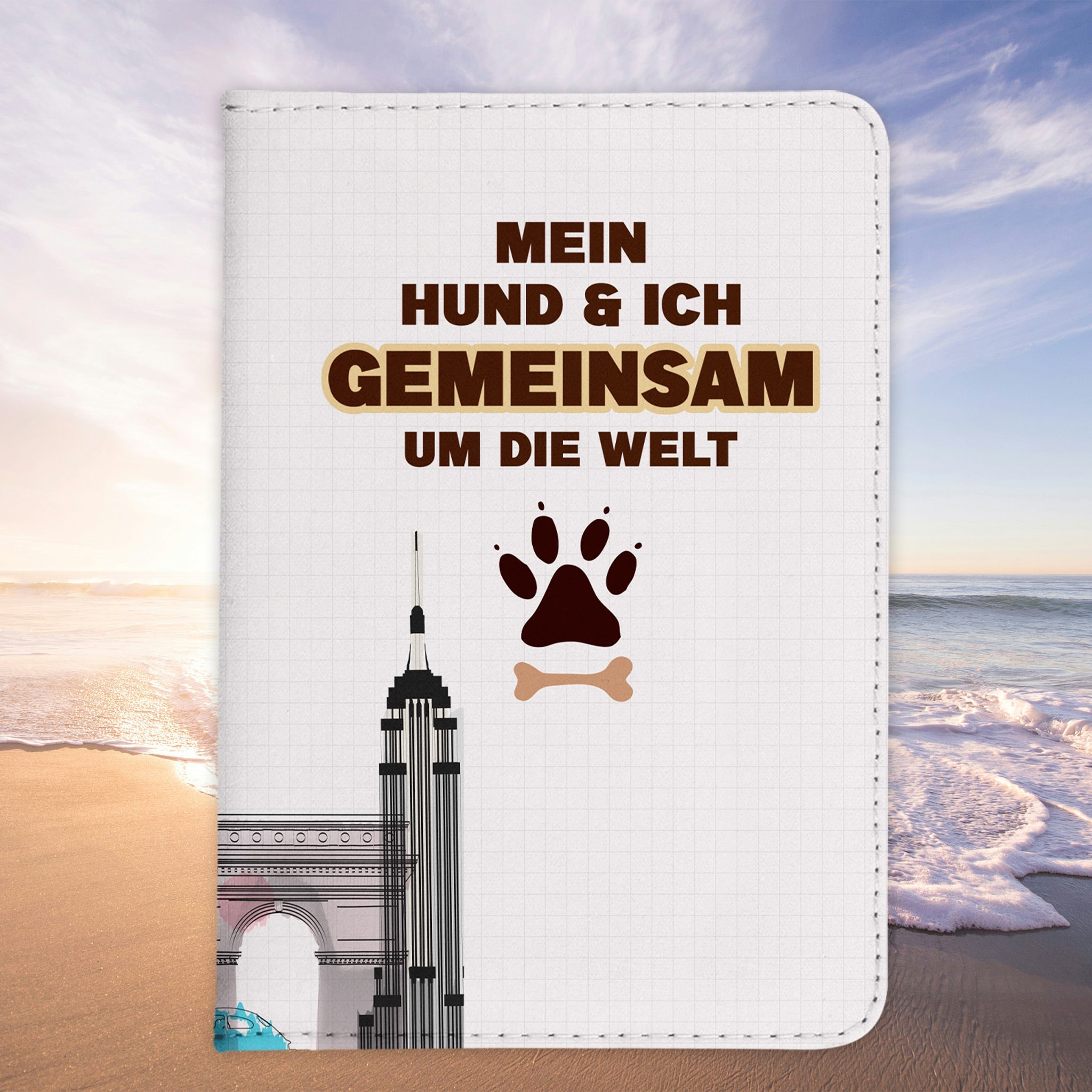 Reisen mit Hund Reisepasshülle Frauen Geschenk Männer Pass Etui Cover Organizer Gadgets Sommer Urlaub Kunst-Leder-Reisepass-Hülle-22Feels