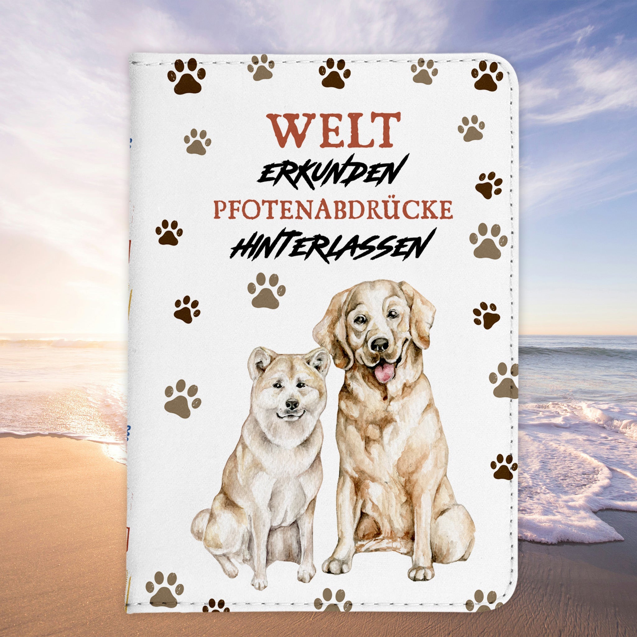 Reisen mit Hund Reisepasshülle Frauen Geschenk Männer Pass Etui Cover Organizer Gadgets Sommer Urlaub Kunst-Leder-Reisepass-Hülle-22Feels