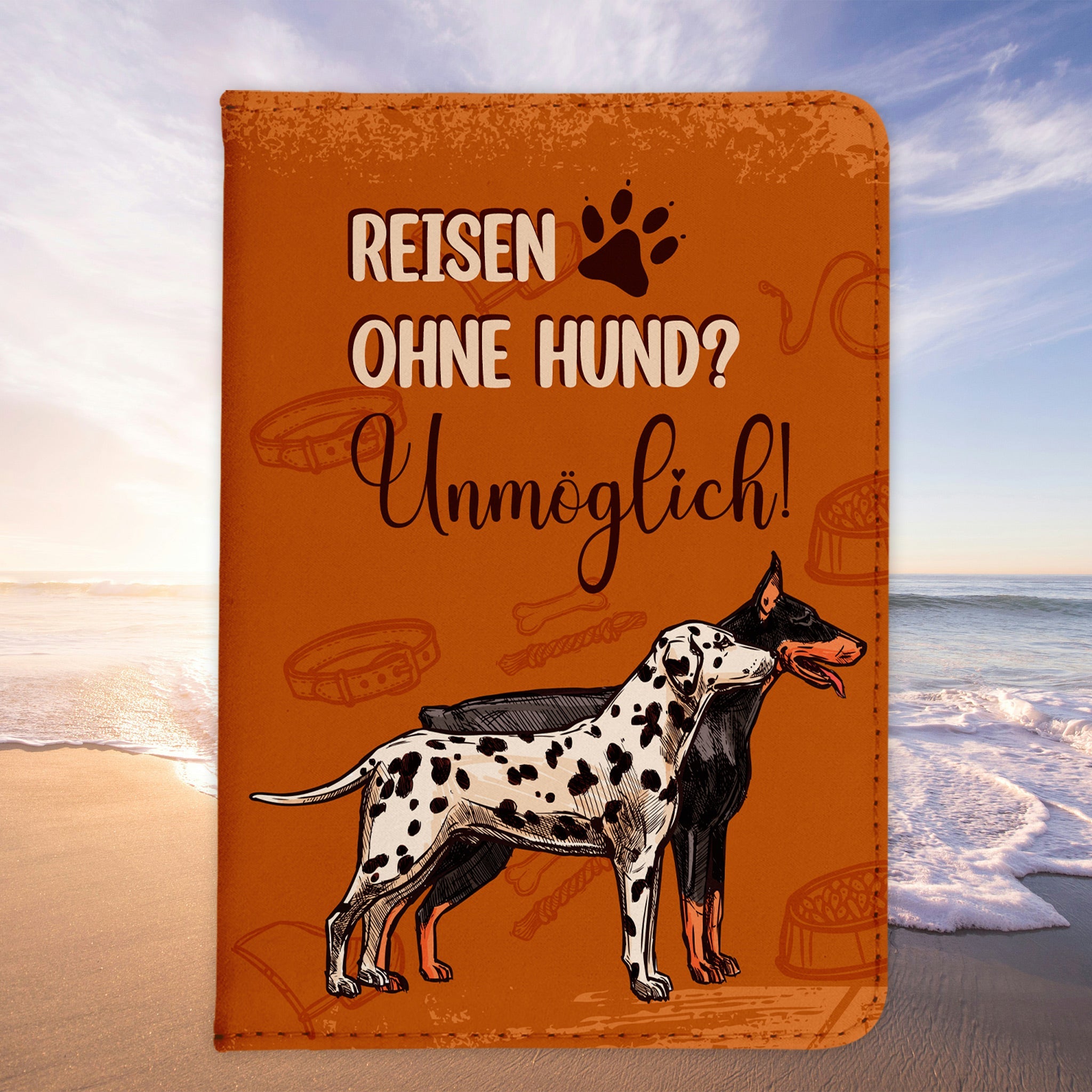 Reisen mit Hund Reisepasshülle Frauen Geschenk Männer Pass Etui Cover Organizer Gadgets Sommer Urlaub Kunst-Leder-Reisepass-Hülle-22Feels