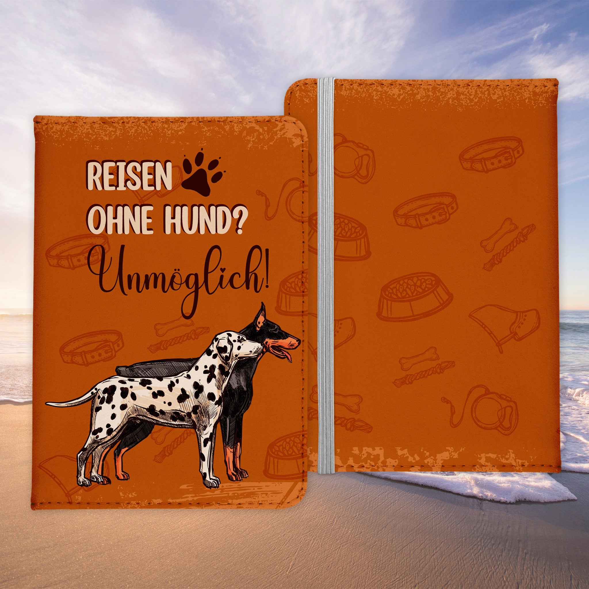 Reisen mit Hund Reisepasshülle Frauen Geschenk Männer Pass Etui Cover Organizer Gadgets Sommer Urlaub Kunst-Leder-Reisepass-Hülle-22Feels
