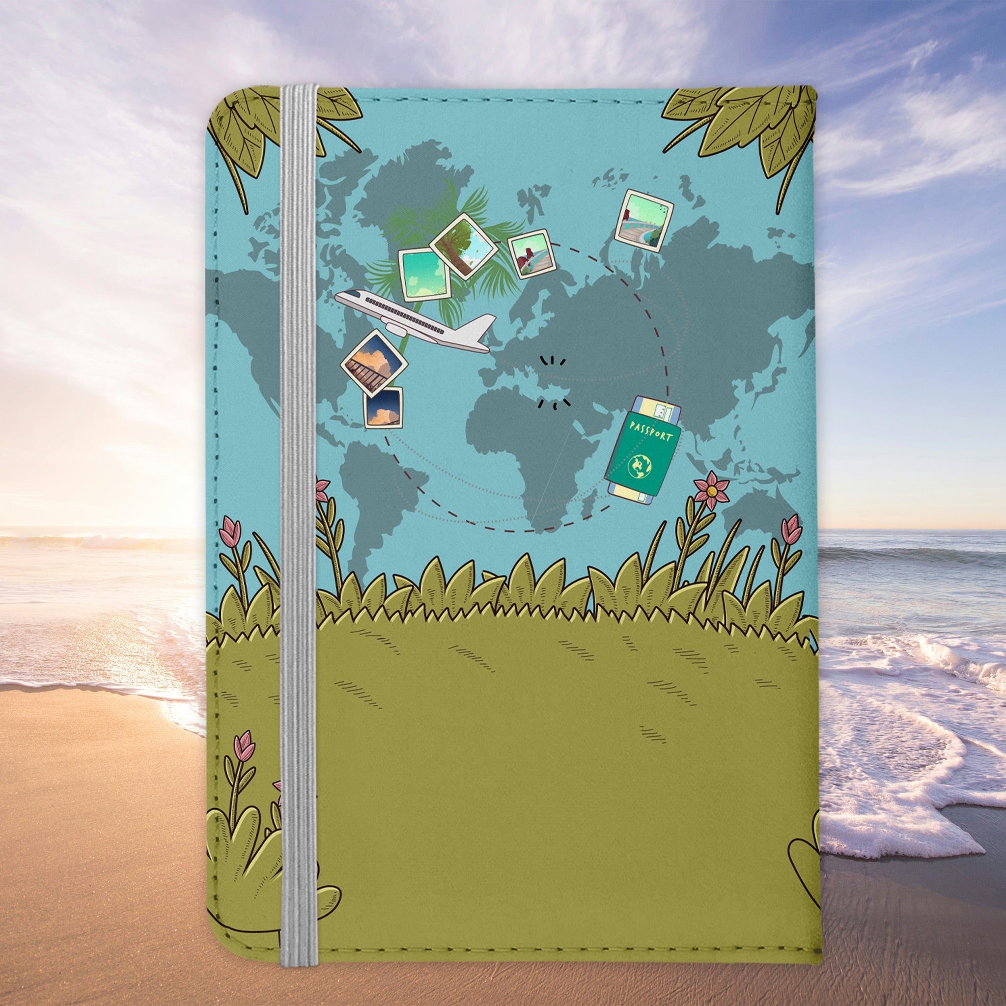 Reisen mit Hund Reisepasshülle Frauen Geschenk Männer Pass Etui Cover Organizer Gadgets Sommer Urlaub Kunst-Leder-Reisepass-Hülle-22Feels