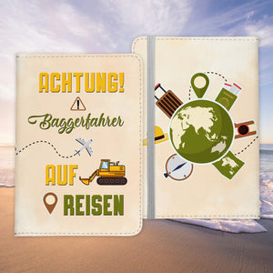 Baggerfahrer Geschenk Reisepasshülle Männer Reisen Pass Etui Cover Organizer Sommer Urlaub Gadgets Kunst-Leder Berufe Accessoire-Reisepass-Hülle-22Feels