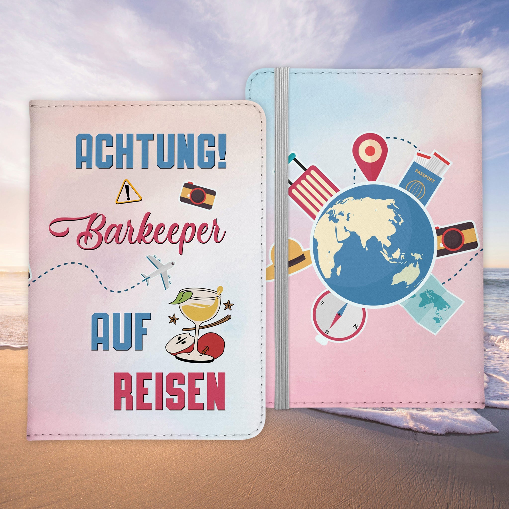 Barkeeper Geschenk Reisepasshülle Männer Reisen Pass Etui Cover Organizer Sommer Urlaub Gadgets Kunst-Leder Berufe Accessoire-Reisepass-Hülle-22Feels