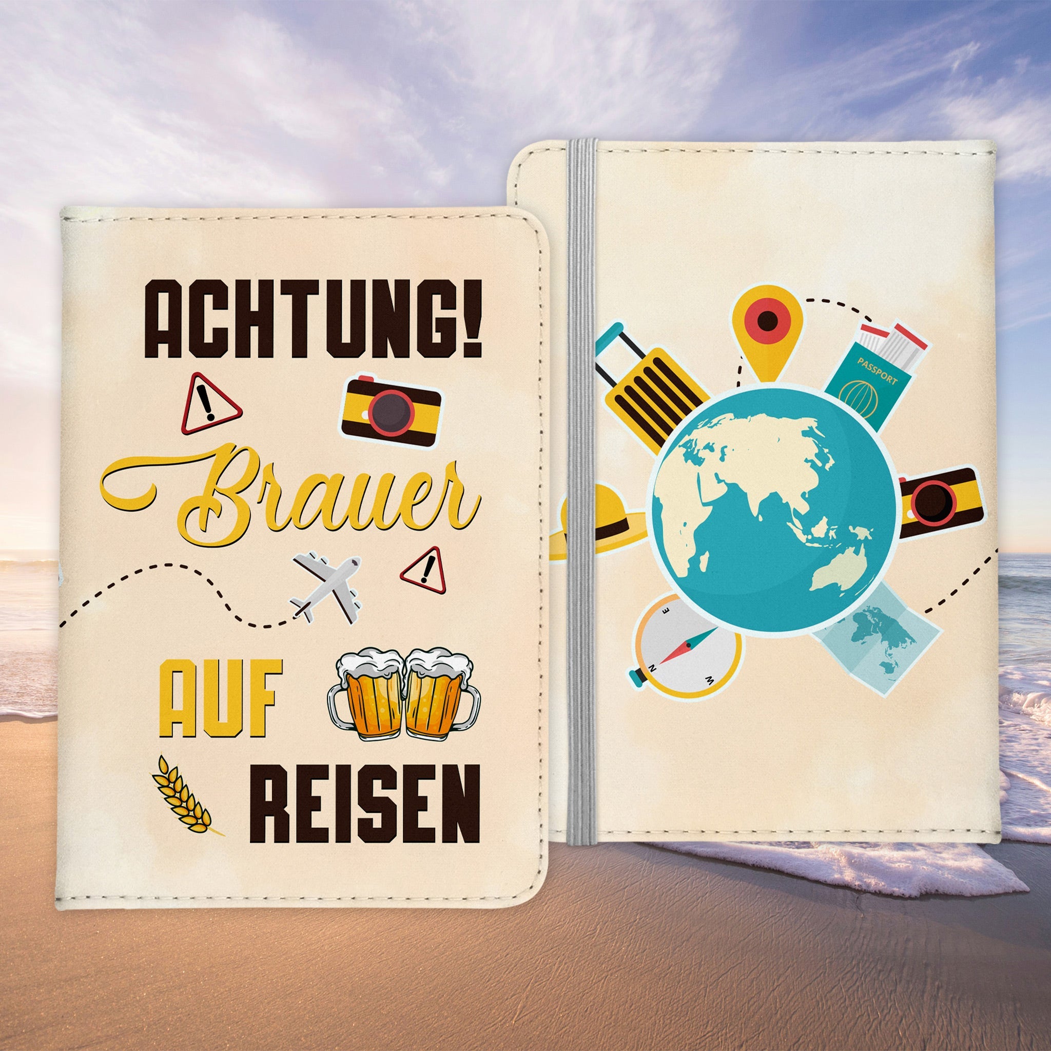 Brauer Geschenk Reisepasshülle Männer Reisen Pass Etui Cover Organizer Sommer Urlaub Gadgets Kunst-Leder Berufe Accessoire-Reisepass-Hülle-22Feels