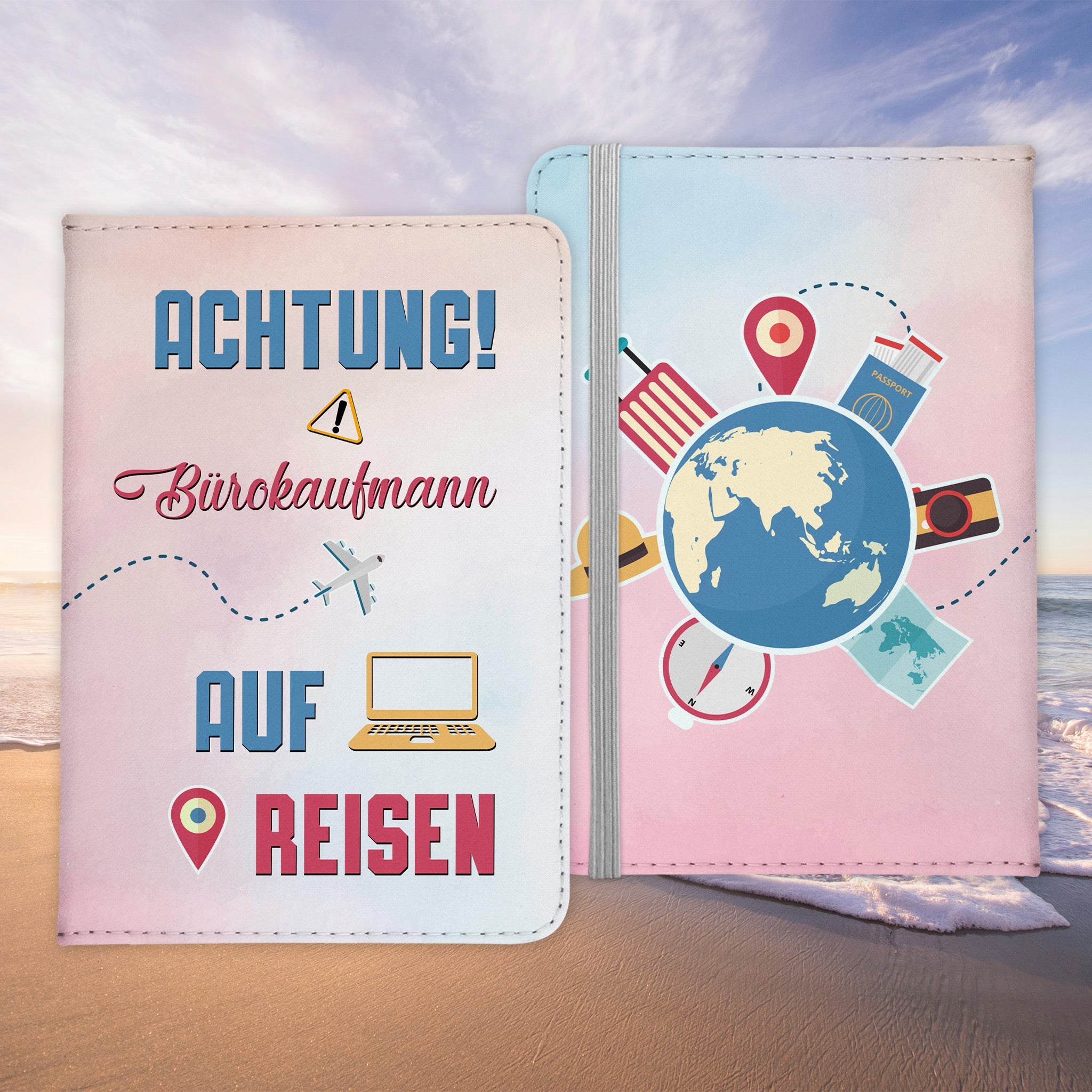 Bürokaufmann Geschenk Reisepasshülle Männer Reisen Pass Etui Cover Organizer Sommer Urlaub Gadgets Kunst-Leder Berufe Accessoire-Reisepass-Hülle-22Feels