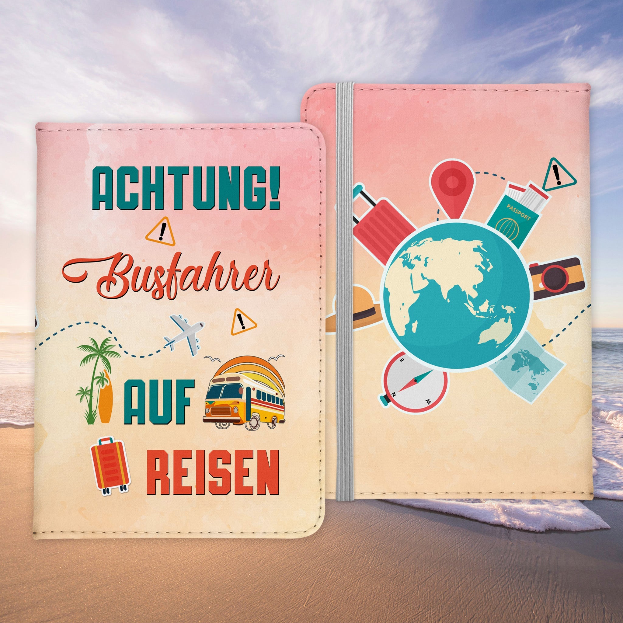 Busfahrer Geschenk Reisepasshülle Männer Reisen Pass Etui Cover Organizer Sommer Urlaub Gadgets Kunst-Leder Berufe Accessoire-Reisepass-Hülle-22Feels
