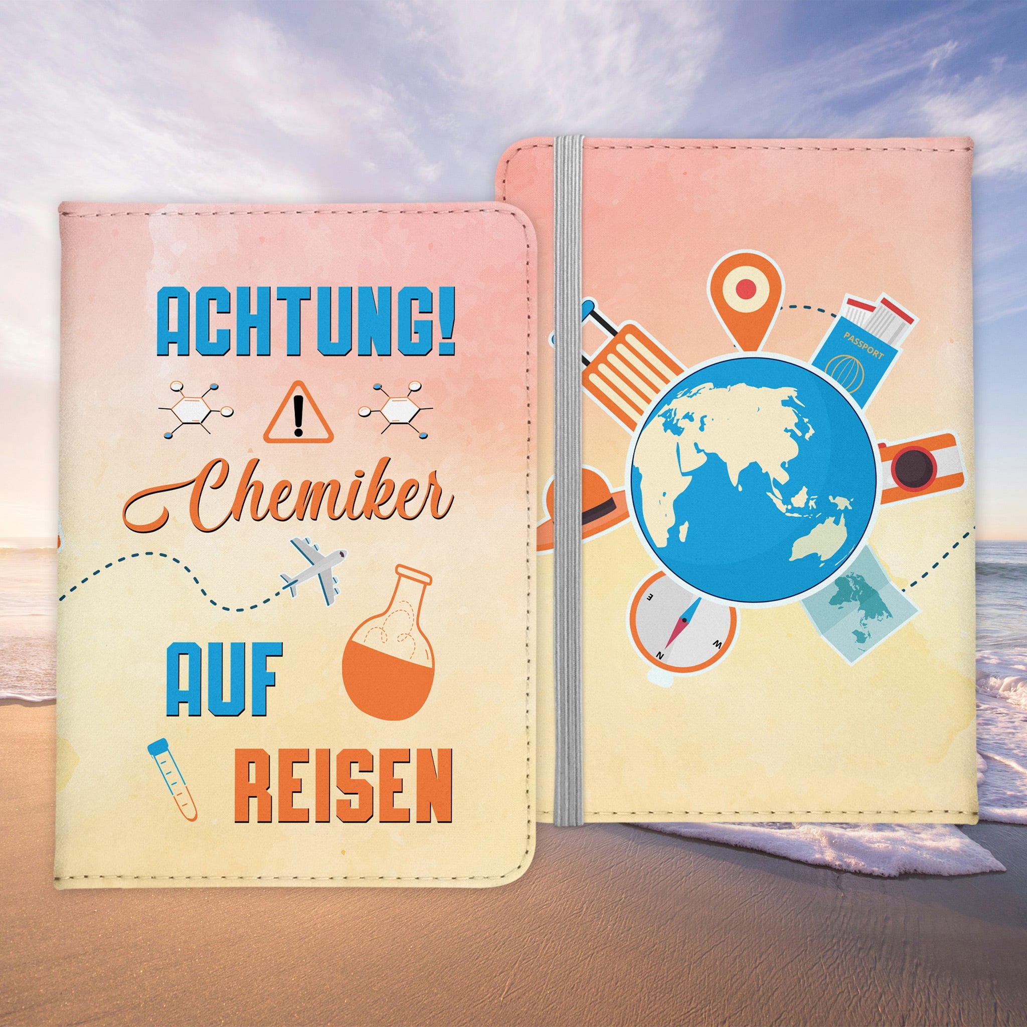 Chemiker Geschenk Reisepasshülle Männer Reisen Pass Etui Cover Organizer Sommer Urlaub Gadgets Kunst-Leder Berufe Accessoire-Reisepass-Hülle-22Feels