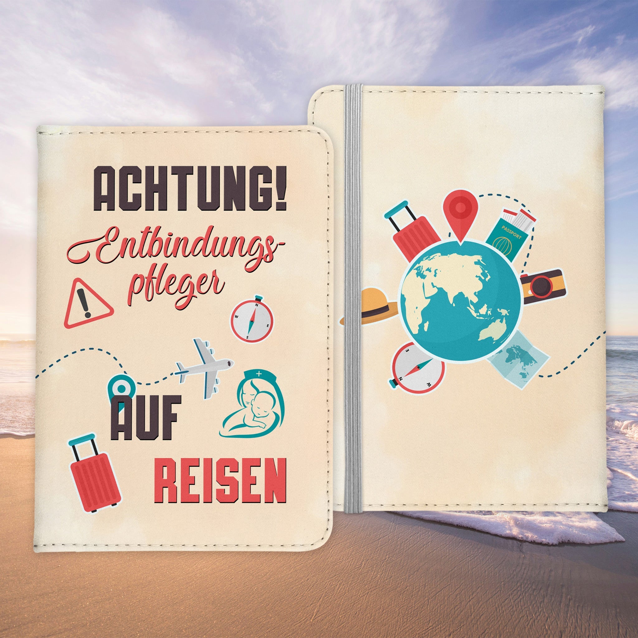 Entbindunfspfleger Geschenk Reisepasshülle Männer Reisen Pass Etui Cover Organizer Sommer Urlaub Gadgets Kunst-Leder Berufe Accessoire-Reisepass-Hülle-22Feels