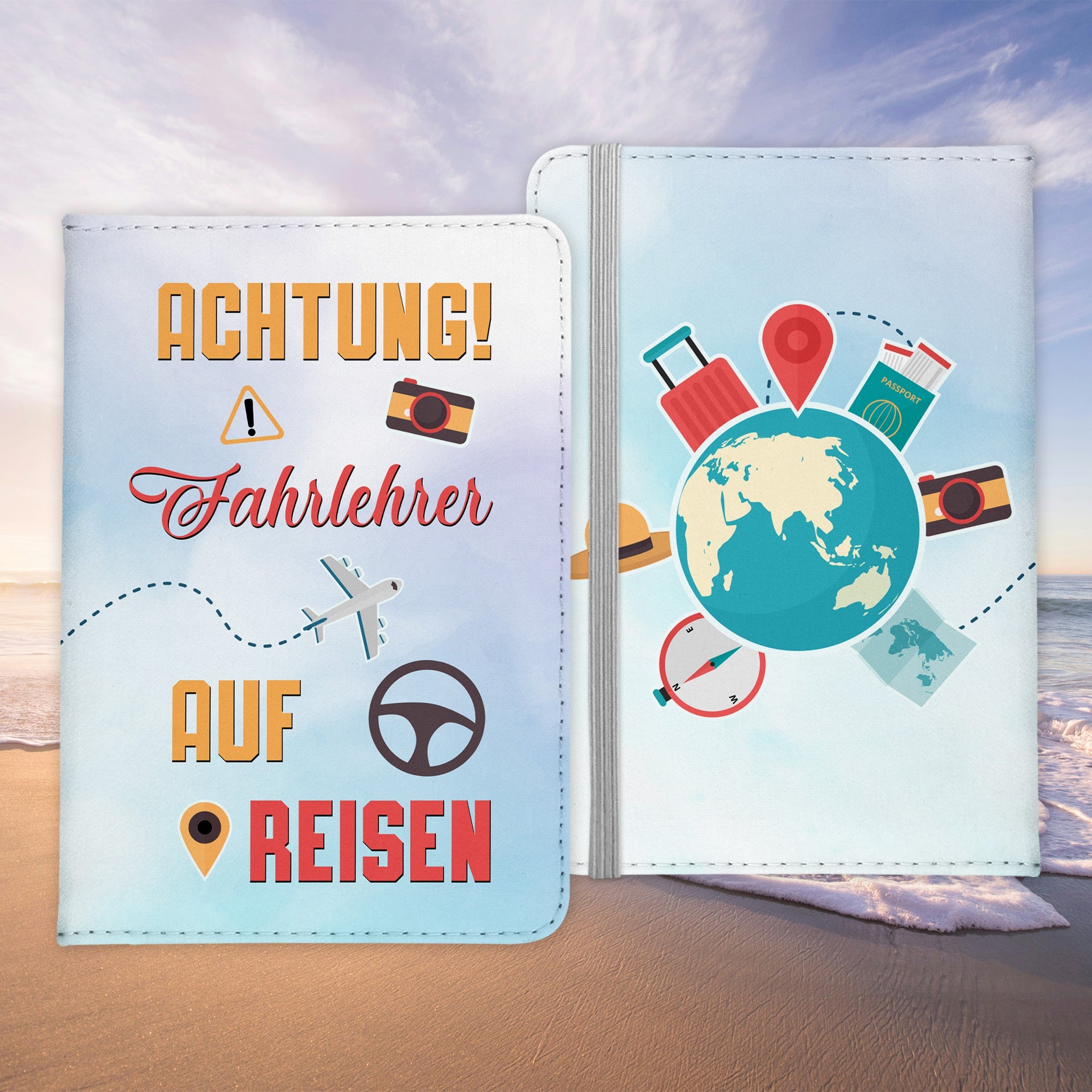 Fahrlehrer Geschenk Reisepasshülle Männer Reisen Pass Etui Cover Organizer Sommer Urlaub Gadgets Kunst-Leder Berufe Accessoire-Reisepass-Hülle-22Feels