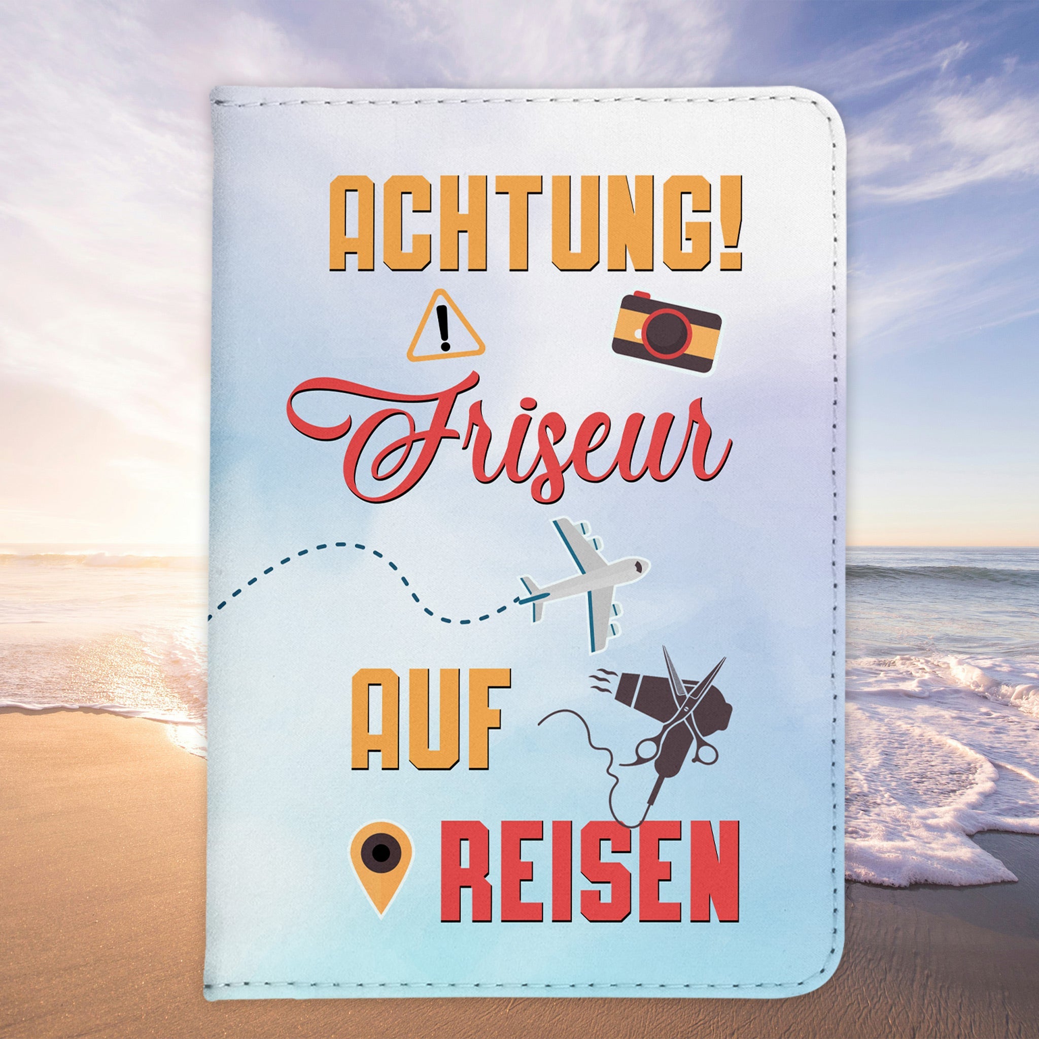 Friseur Geschenk Reisepasshülle Männer Reisen Pass Etui Cover Organizer Sommer Urlaub Gadgets Kunst-Leder Berufe Accessoire-Reisepass-Hülle-22Feels