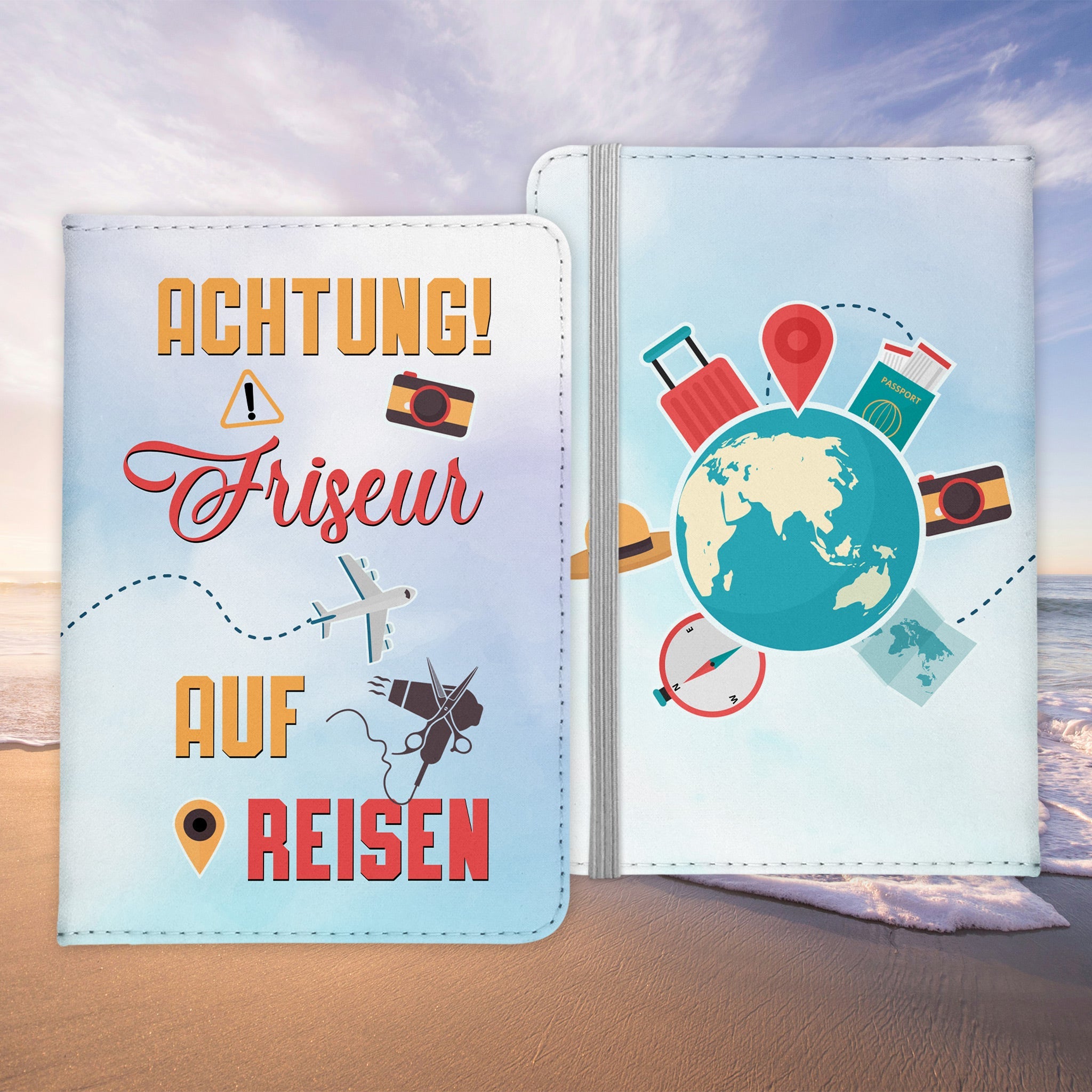 Friseur Geschenk Reisepasshülle Männer Reisen Pass Etui Cover Organizer Sommer Urlaub Gadgets Kunst-Leder Berufe Accessoire-Reisepass-Hülle-22Feels