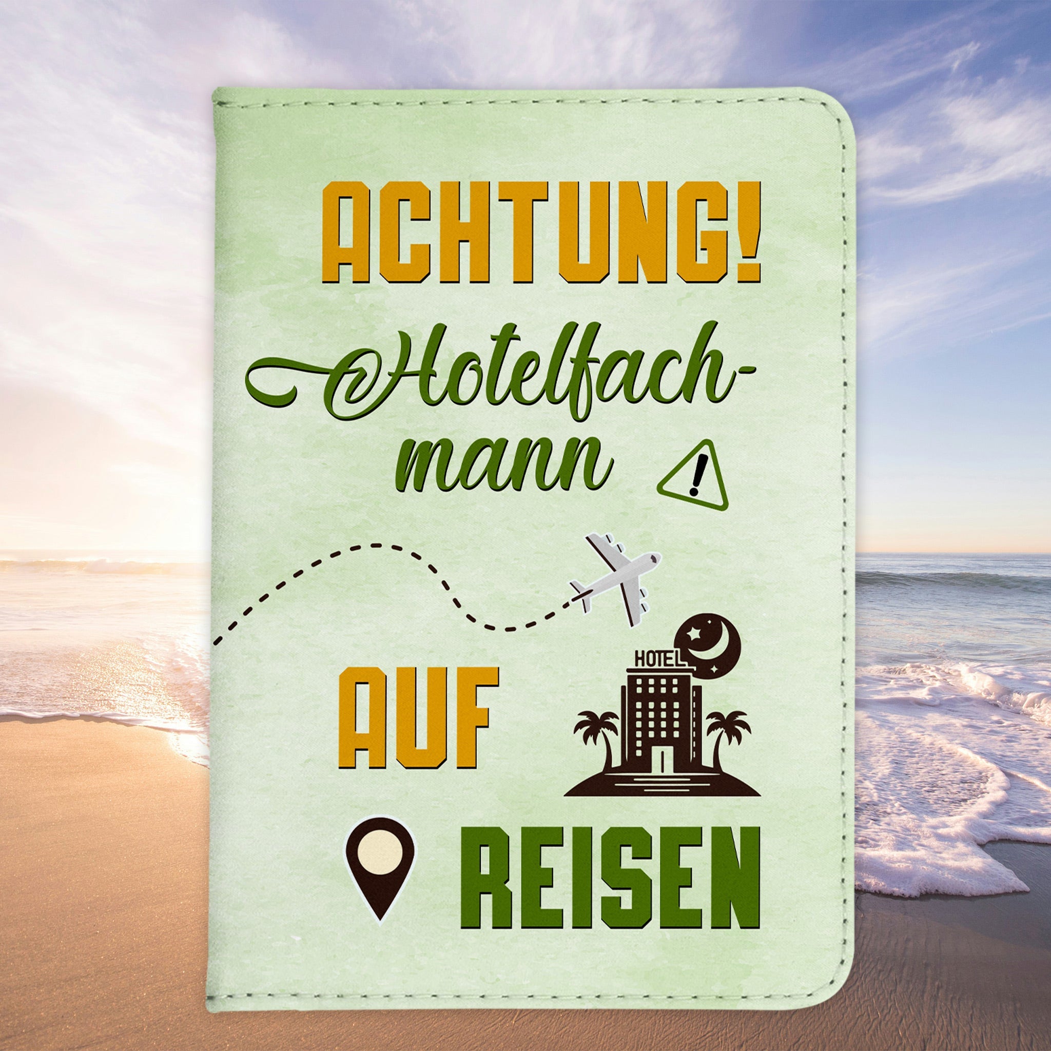 Hotelfachmann Geschenk Reisepasshülle Männer Reisen Pass Etui Cover Organizer Sommer Urlaub Gadgets Kunst-Leder Berufe Accessoire-Reisepass-Hülle-22Feels