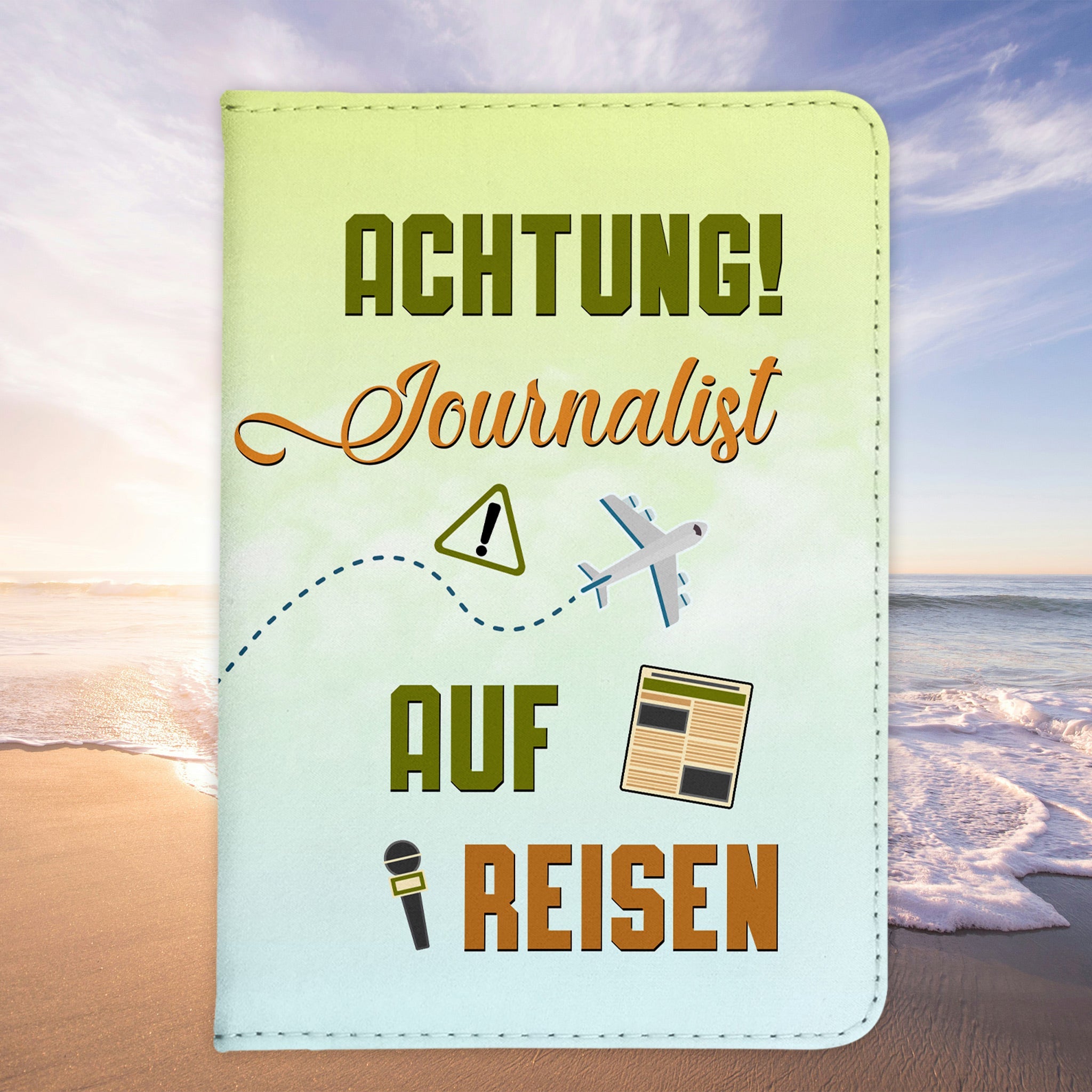 Journalist Geschenk Reisepasshülle Männer Reisen Pass Etui Cover Organizer Sommer Urlaub Gadgets Kunst-Leder Berufe Accessoire-Reisepass-Hülle-22Feels