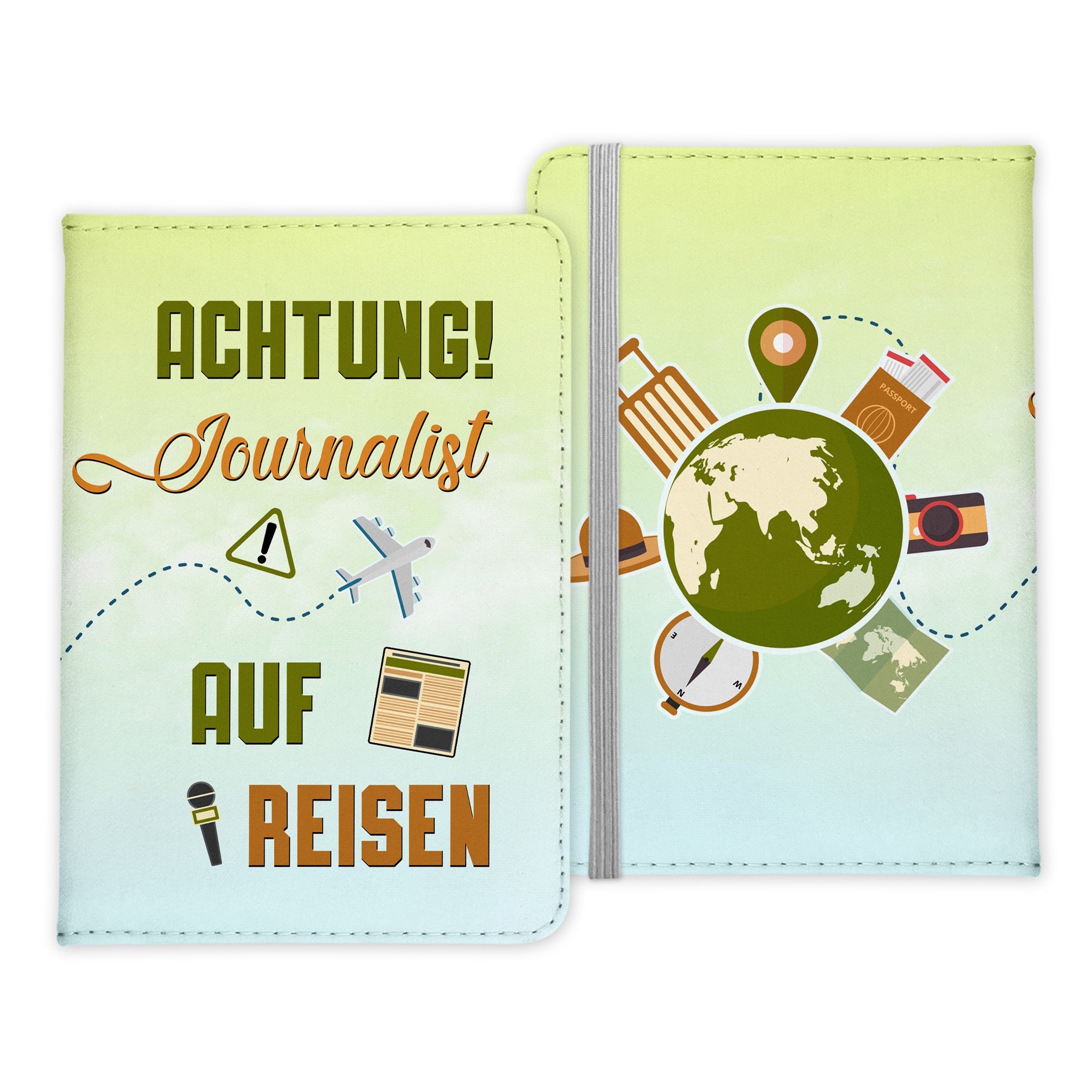Journalist Geschenk Reisepasshülle Männer Reisen Pass Etui Cover Organizer Sommer Urlaub Gadgets Kunst-Leder Berufe Accessoire-Reisepass-Hülle-22Feels