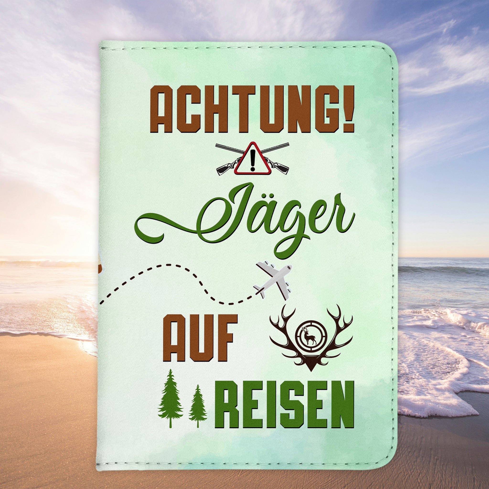 Jäger Geschenk Reisepasshülle Männer Reisen Pass Etui Cover Organizer Sommer Urlaub Gadgets Kunst-Leder Berufe Accessoire-Reisepass-Hülle-22Feels