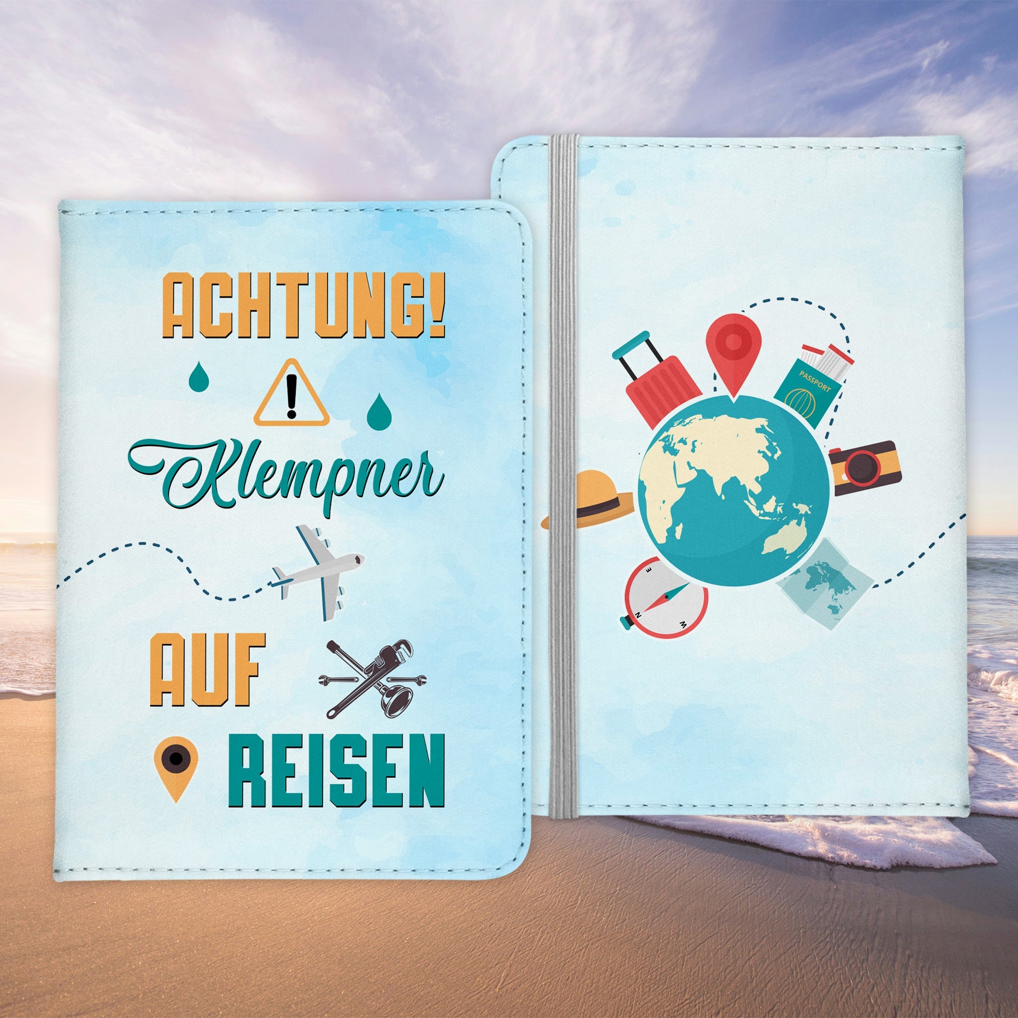 Klempner Geschenk Reisepasshülle Männer Reisen Pass Etui Cover Organizer Sommer Urlaub Gadgets Kunst-Leder Berufe Accessoire-Reisepass-Hülle-22Feels