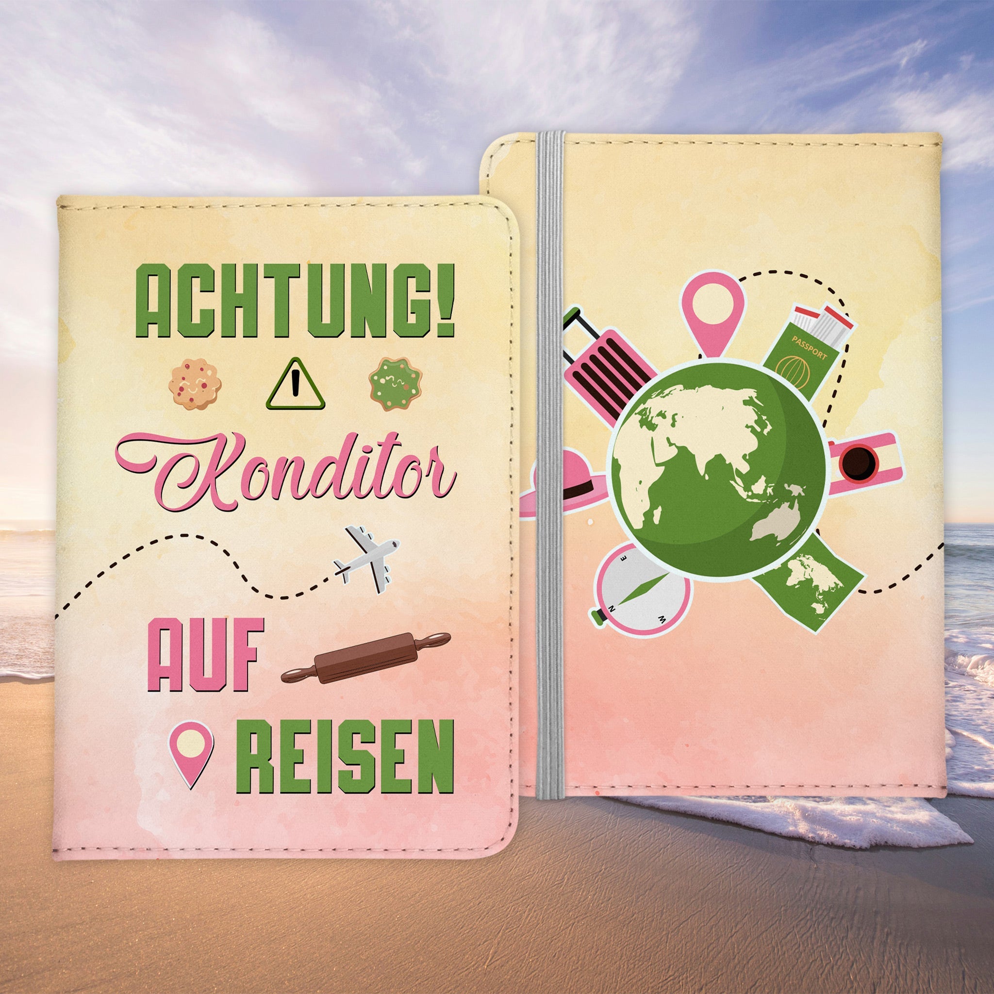Konditor Geschenk Reisepasshülle Männer Reisen Pass Etui Cover Organizer Sommer Urlaub Gadgets Kunst-Leder Berufe Accessoire-Reisepass-Hülle-22Feels