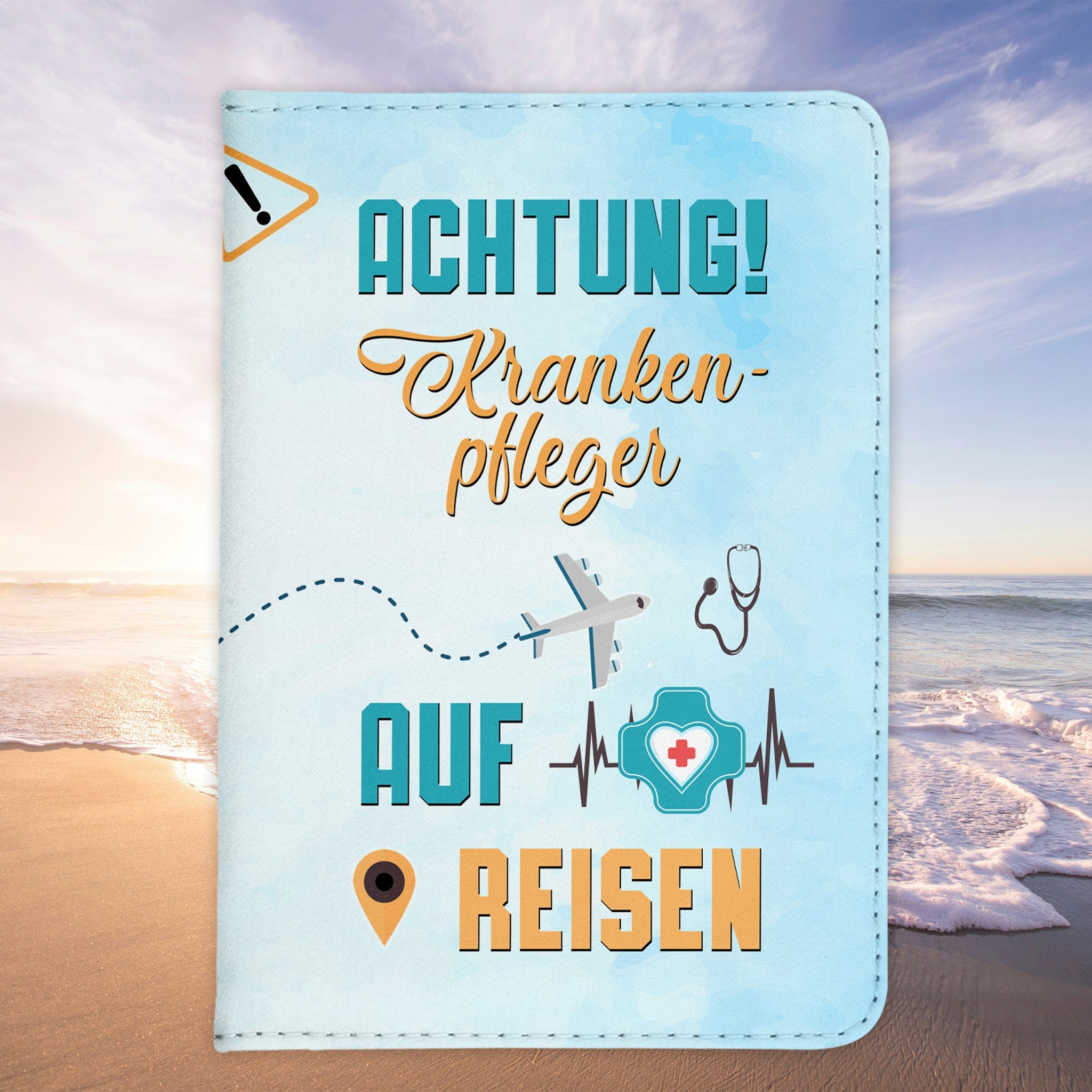 Krankenpfleger Geschenk Reisepasshülle Männer Reisen Pass Etui Cover Organizer Sommer Urlaub Gadgets Kunst-Leder Berufe Accessoire-Reisepass-Hülle-22Feels