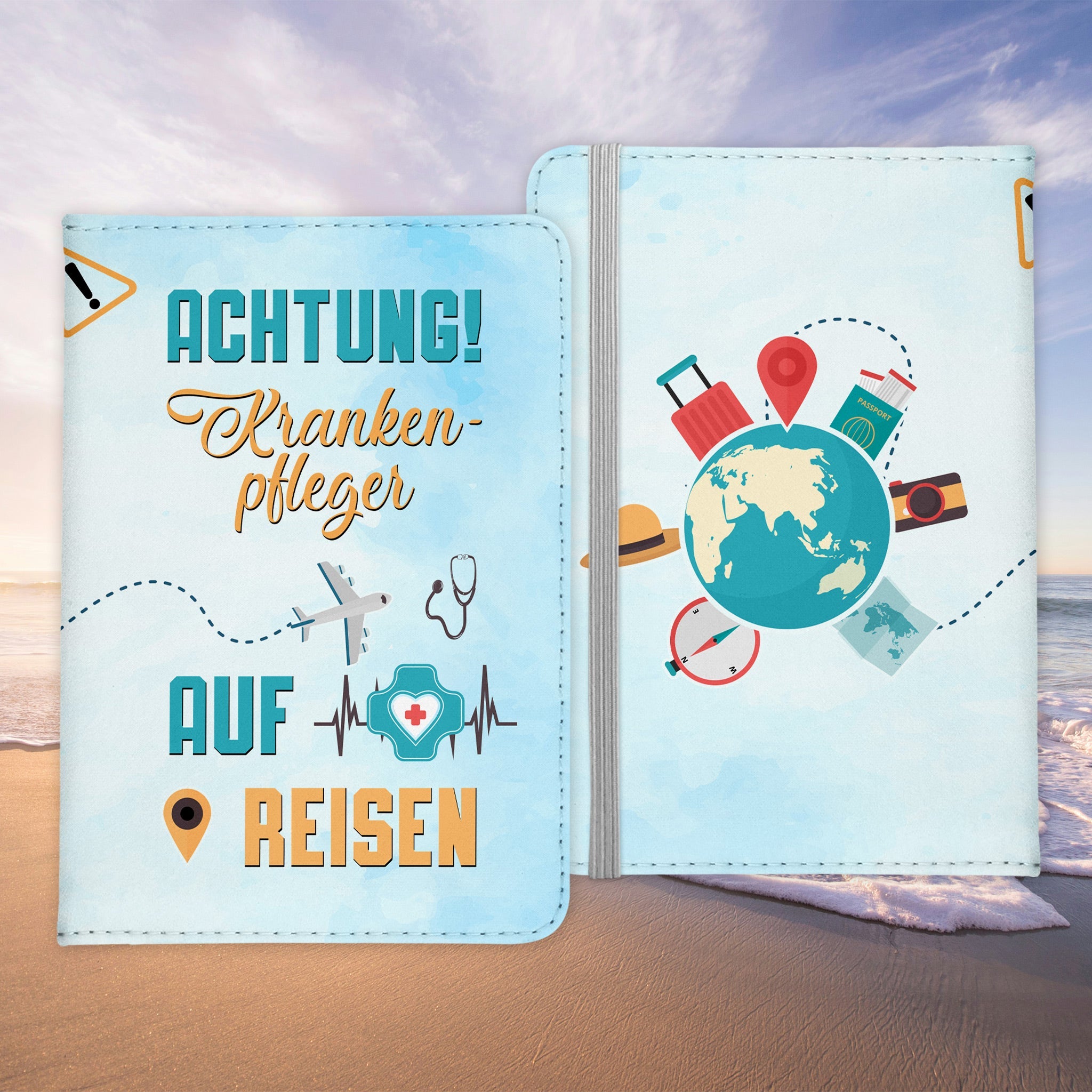 Krankenpfleger Geschenk Reisepasshülle Männer Reisen Pass Etui Cover Organizer Sommer Urlaub Gadgets Kunst-Leder Berufe Accessoire-Reisepass-Hülle-22Feels