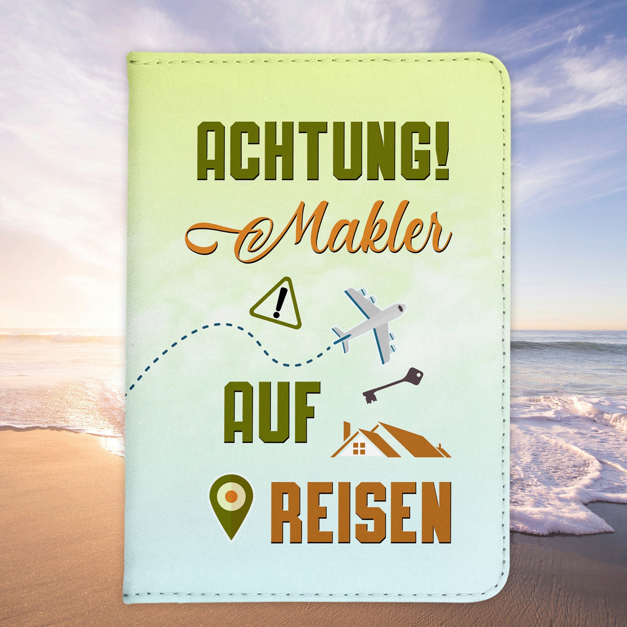 Makler Geschenk Reisepasshülle Männer Reisen Pass Etui Cover Organizer Sommer Urlaub Gadgets Kunst-Leder Berufe Accessoire-Reisepass-Hülle-22Feels