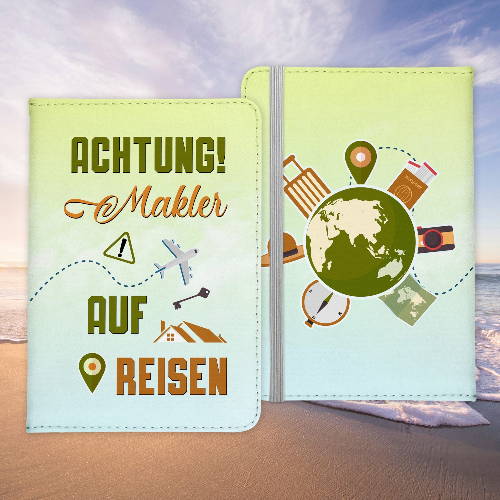 Makler Geschenk Reisepasshülle Männer Reisen Pass Etui Cover Organizer Sommer Urlaub Gadgets Kunst-Leder Berufe Accessoire-Reisepass-Hülle-22Feels