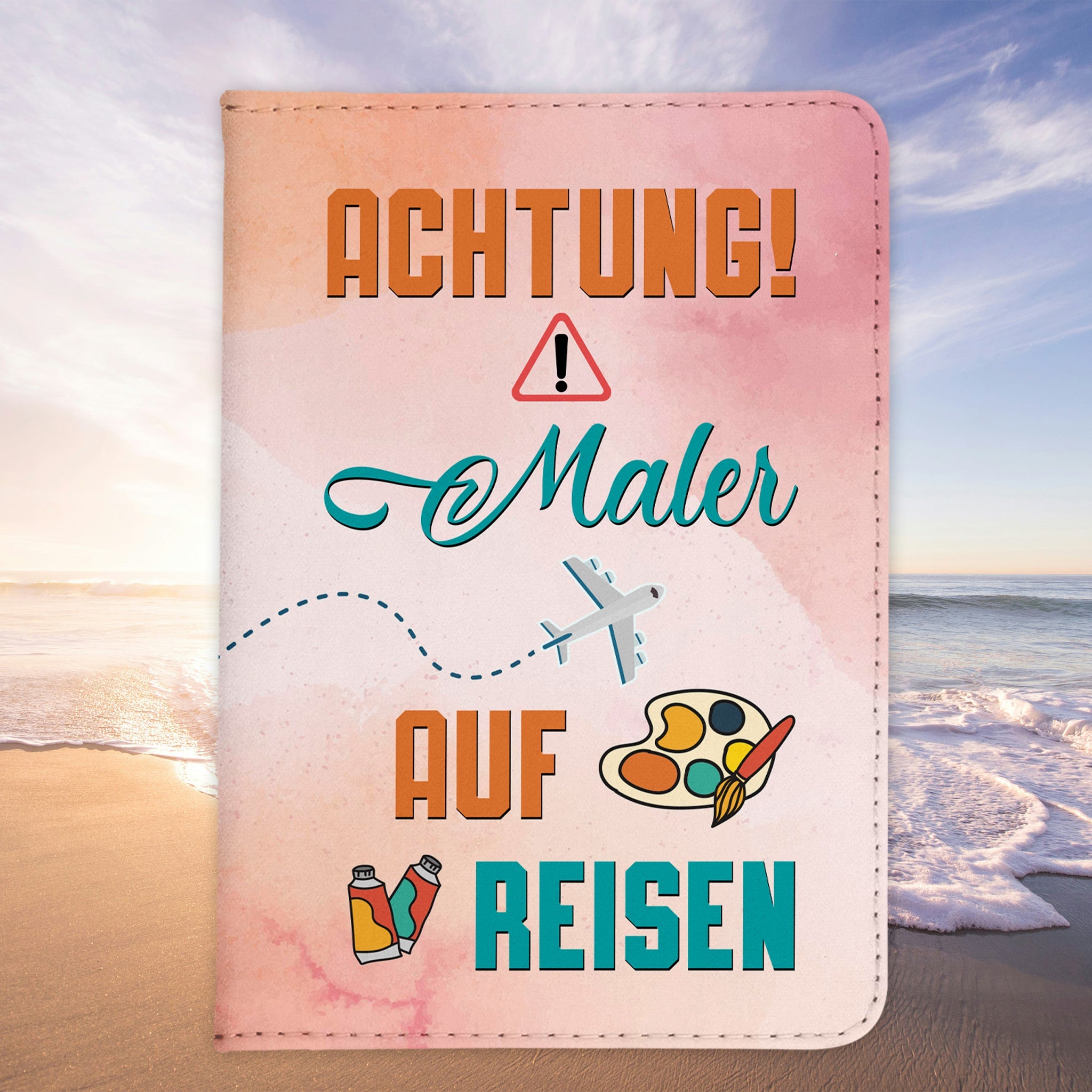 Maler Geschenk Reisepasshülle Männer Reisen Pass Etui Cover Organizer Sommer Urlaub Gadgets Kunst-Leder Berufe Accessoire-Reisepass-Hülle-22Feels